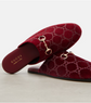 Horsebit GG embellished velvet mules