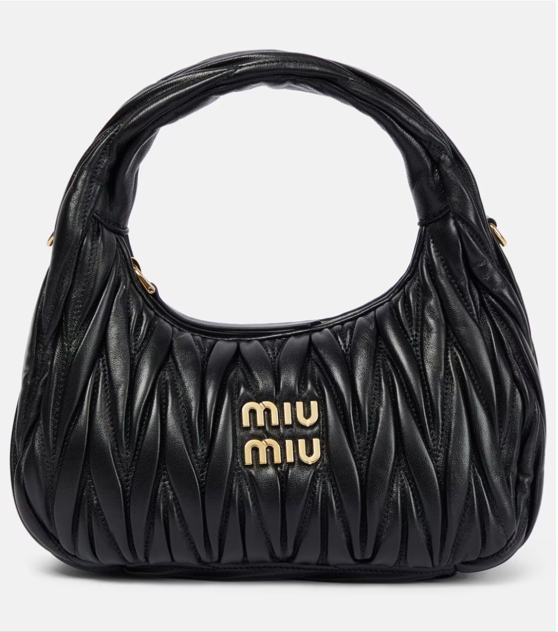 Black quilted handbag with &
